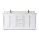 Ryla 72 Inch Double Bathroom Vanity in White, Carrara Cultured Marble Countertop, Undermount Square Sinks, No Mirror - 3