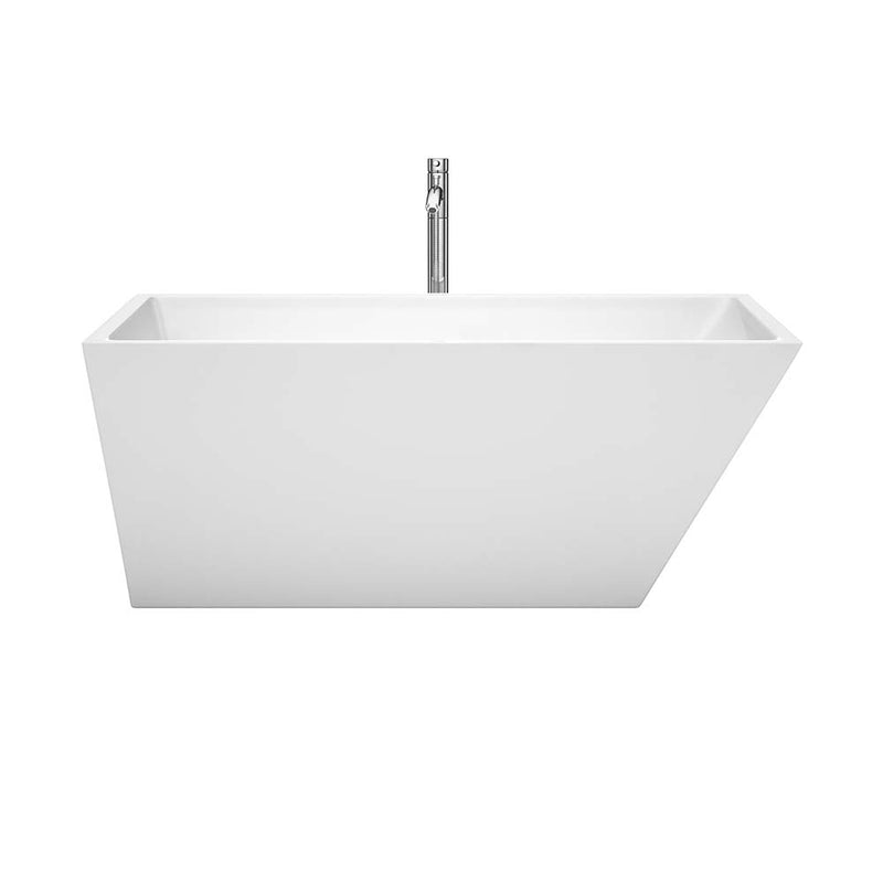 Hannah 59 Inch Freestanding Bathtub in White - 17