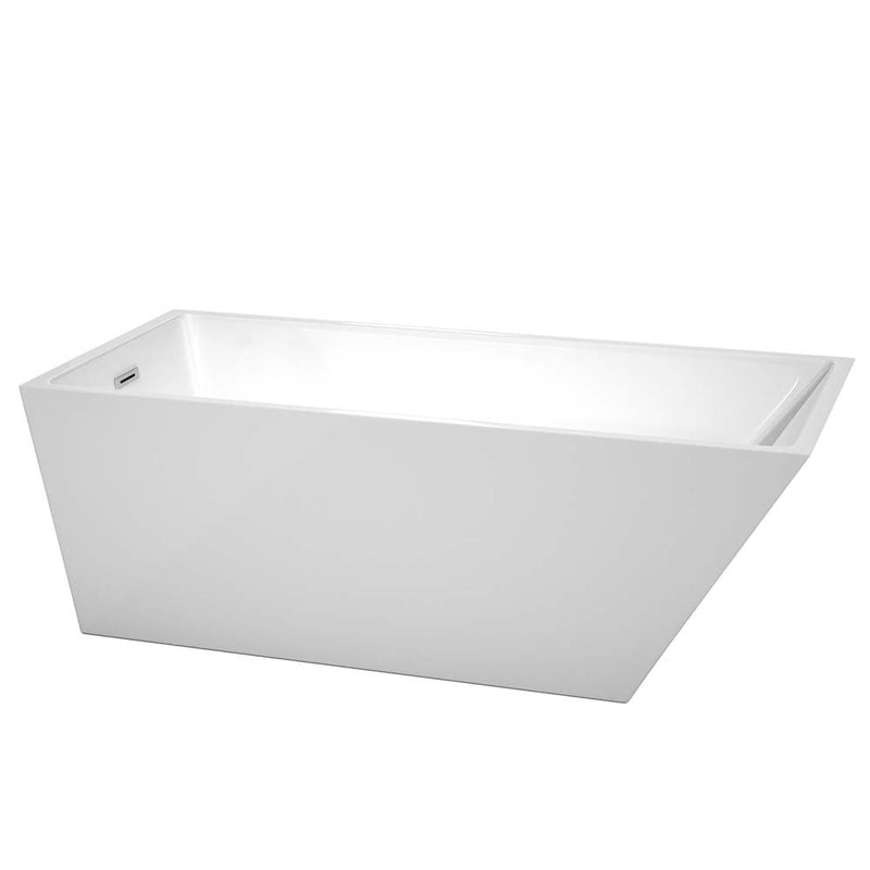 Hannah 67 Inch Freestanding Bathtub in White - 6