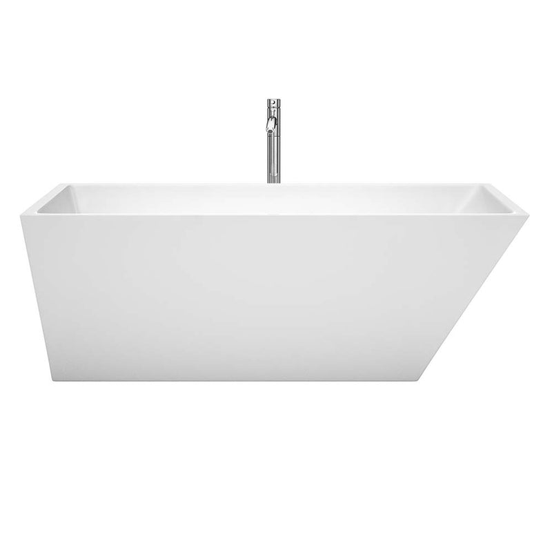 Hannah 67 Inch Freestanding Bathtub in White - 17