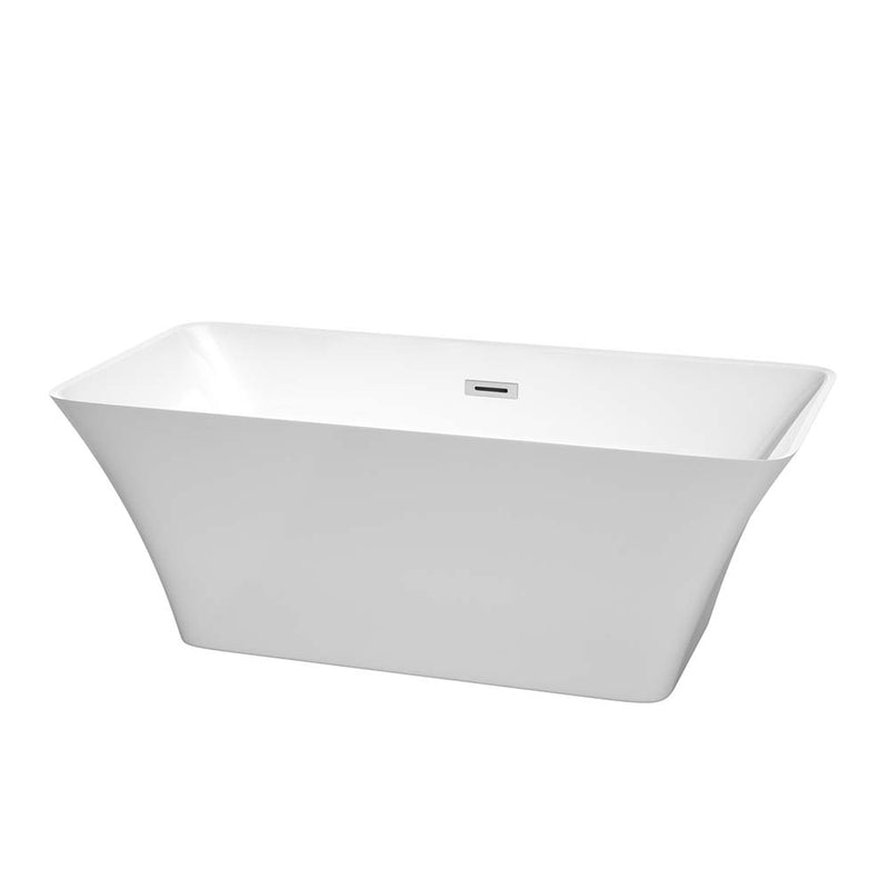Tiffany 59 Inch Freestanding Bathtub in White - 6