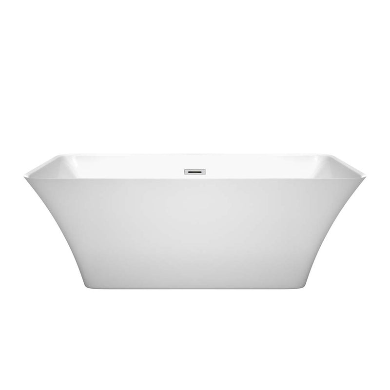 Tiffany 59 Inch Freestanding Bathtub in White - 7
