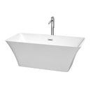 Tiffany 59 Inch Freestanding Bathtub in White - 16