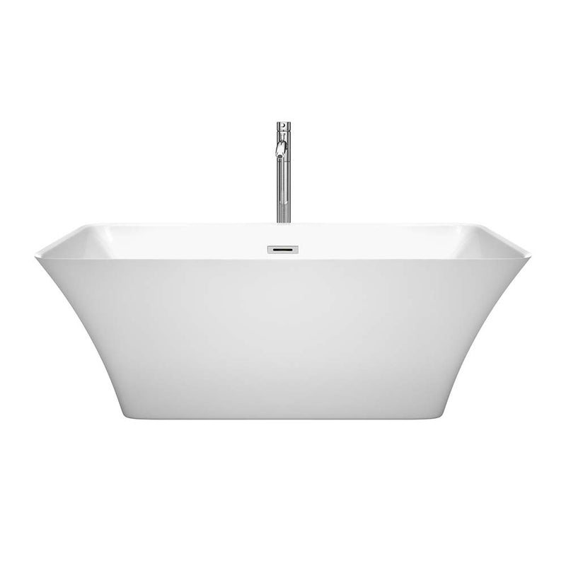 Tiffany 59 Inch Freestanding Bathtub in White - 17