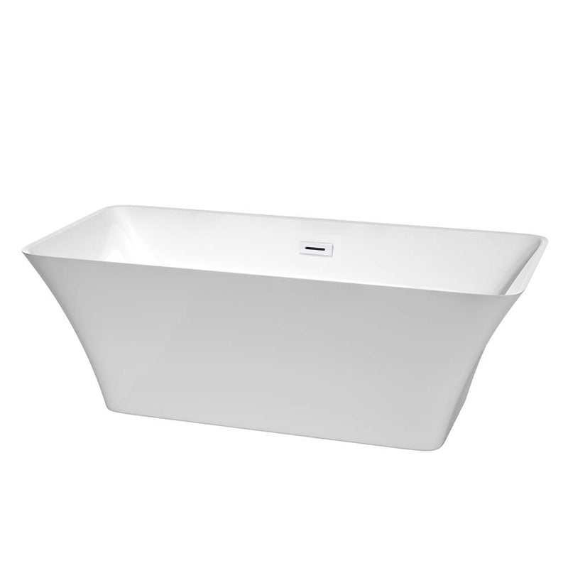 Tiffany 67 Inch Freestanding Bathtub in White - 11