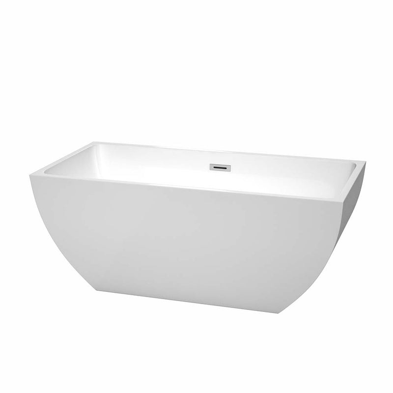 Rachel 59 Inch Freestanding Bathtub in White - 6