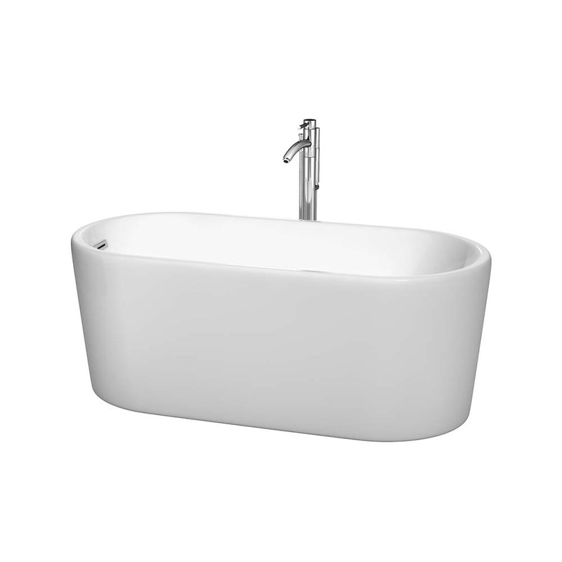 Ursula 59 Inch Freestanding Bathtub in White - 16