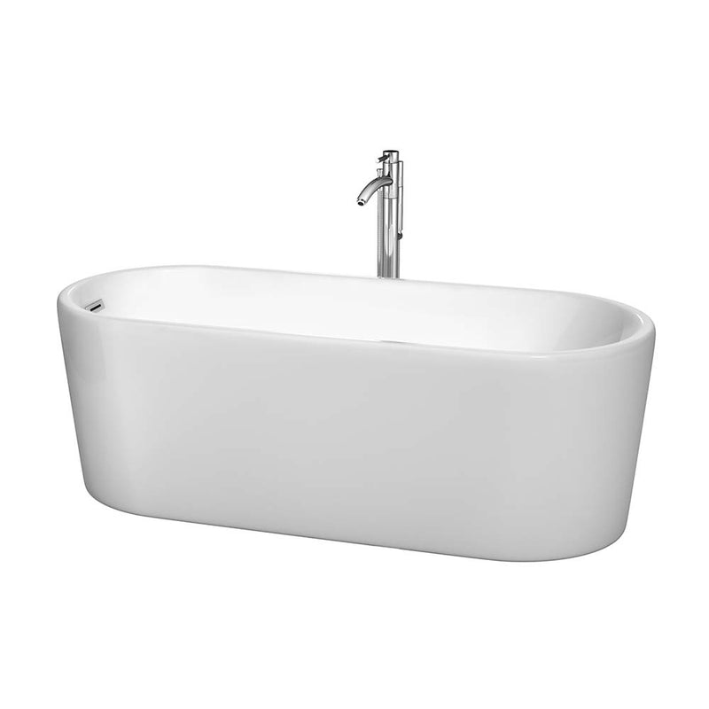Ursula 67 Inch Freestanding Bathtub in White - 16