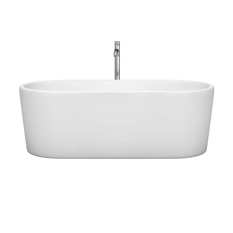 Ursula 67 Inch Freestanding Bathtub in White - 17