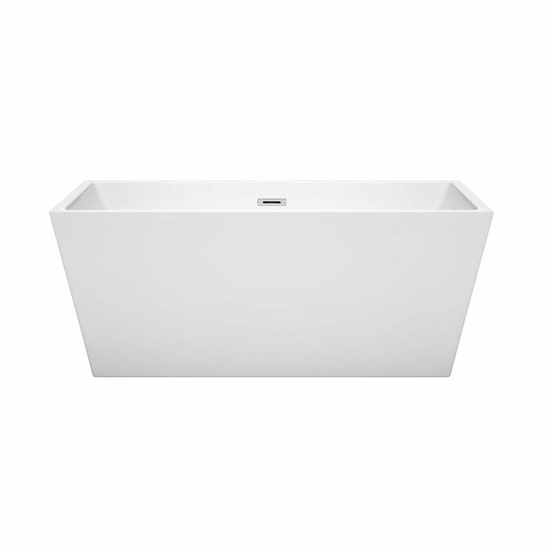 Sara 59 Inch Freestanding Bathtub in White - 7