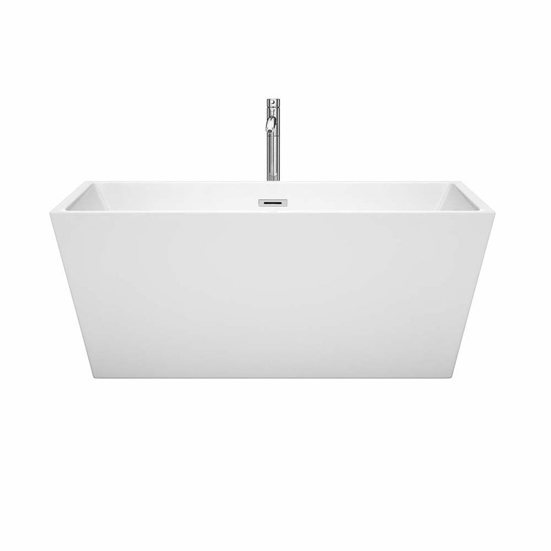 Sara 59 Inch Freestanding Bathtub in White - 17
