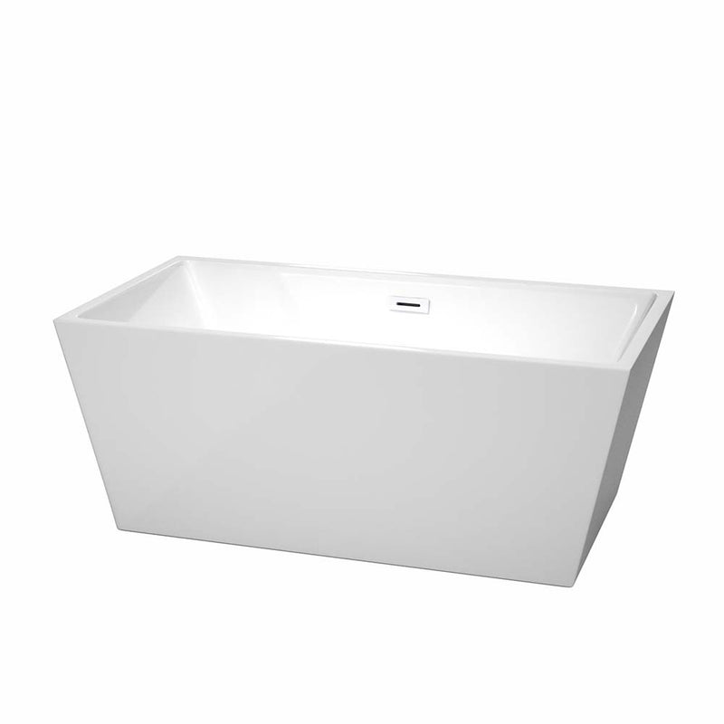Sara 59 Inch Freestanding Bathtub in White - 11