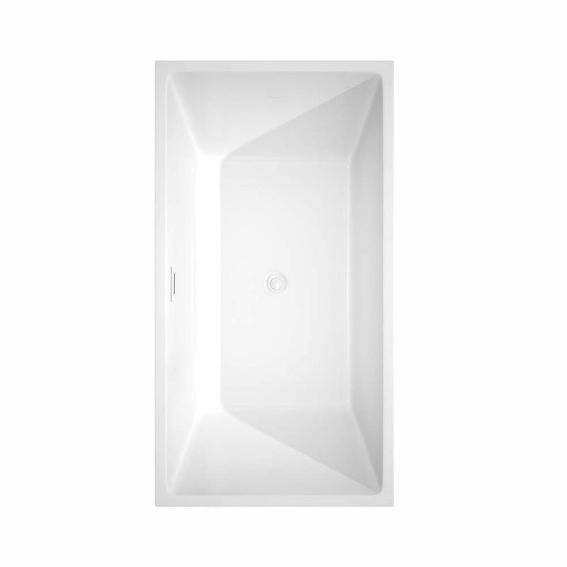 Sara 59 Inch Freestanding Bathtub in White - 13