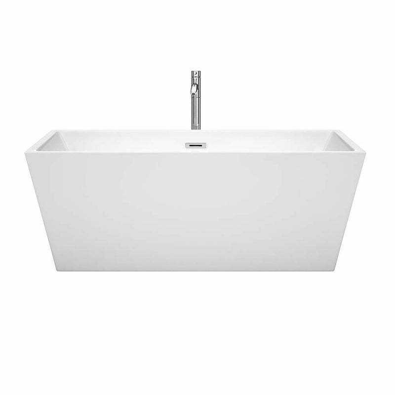 Sara 63 Inch Freestanding Bathtub in White - 17