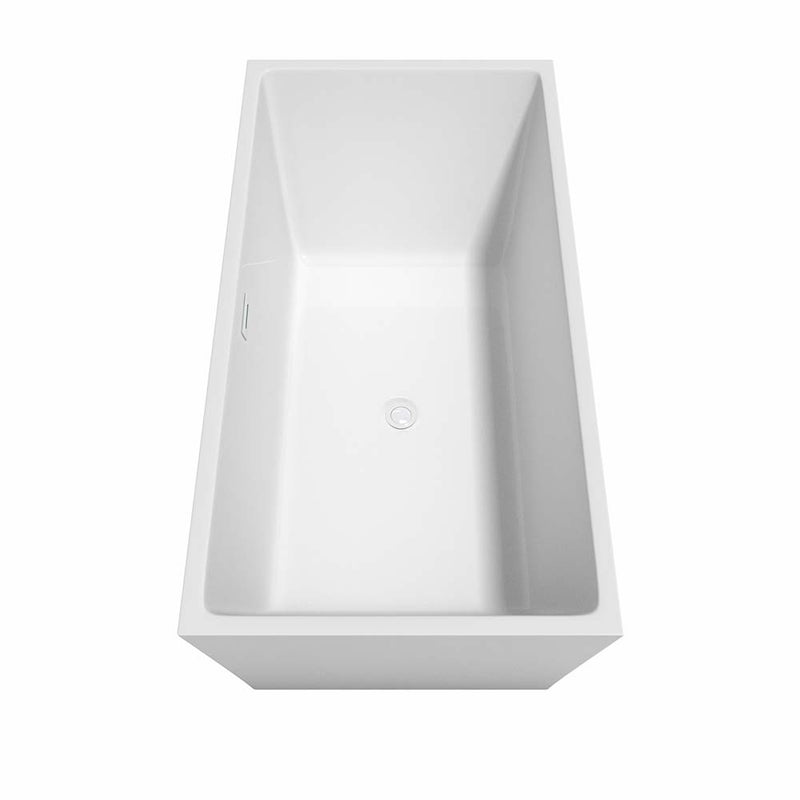 Sara 63 Inch Freestanding Bathtub in White - 14