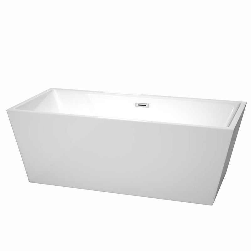 Sara 67 Inch Freestanding Bathtub in White - 6