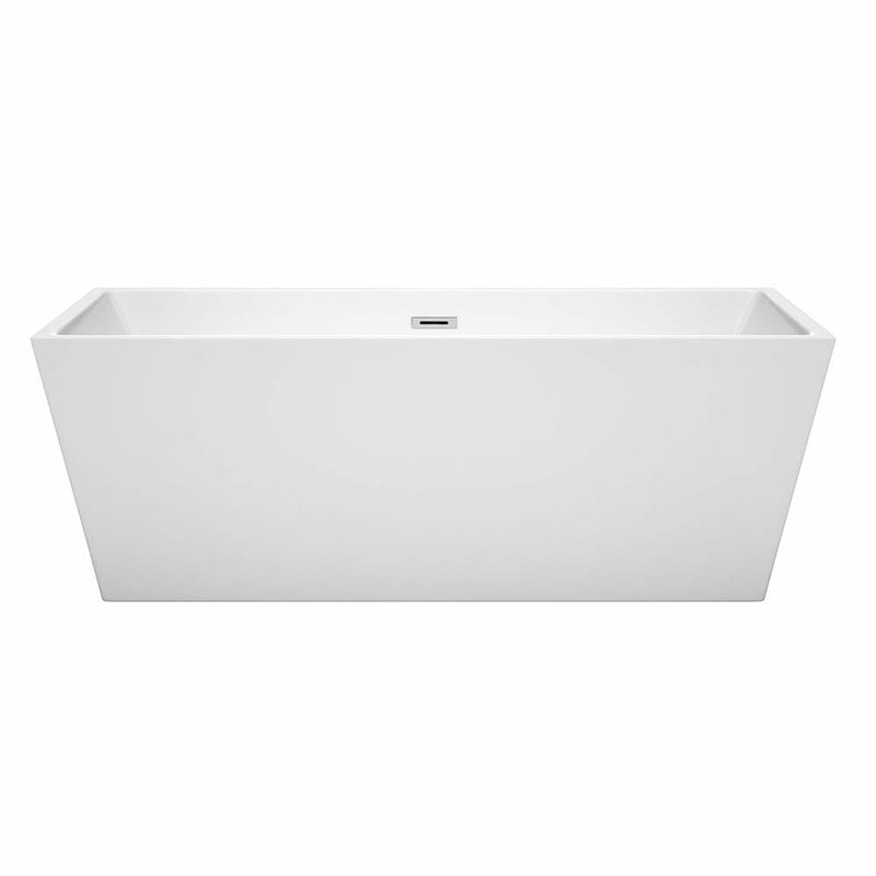 Sara 67 Inch Freestanding Bathtub in White - 7