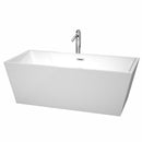 Sara 67 Inch Freestanding Bathtub in White - 16