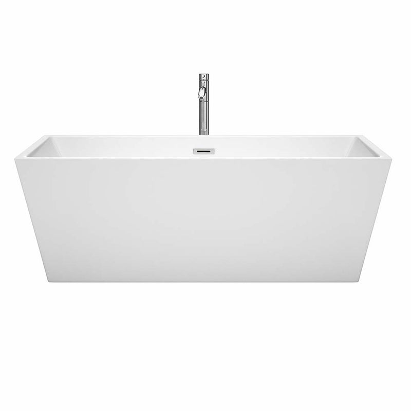 Sara 67 Inch Freestanding Bathtub in White - 17