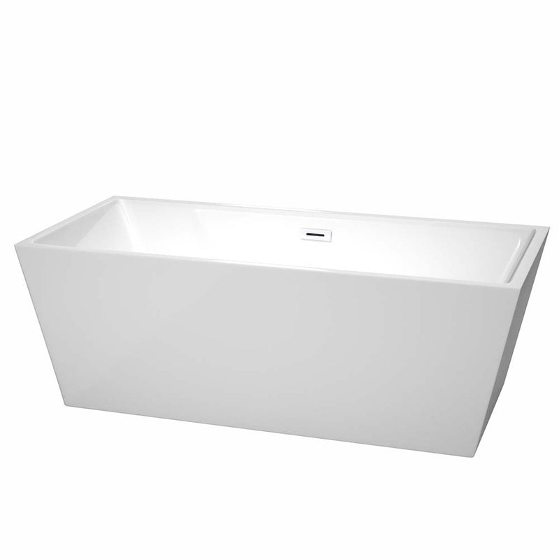 Sara 67 Inch Freestanding Bathtub in White - 11