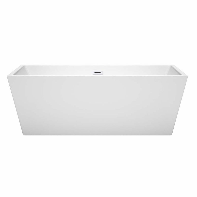 Sara 67 Inch Freestanding Bathtub in White - 12
