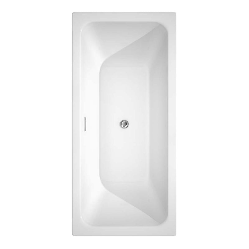 Galina 67 Inch Freestanding Bathtub in White - 18