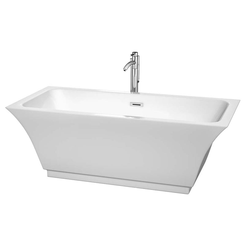 Galina 67 Inch Freestanding Bathtub in White - 16