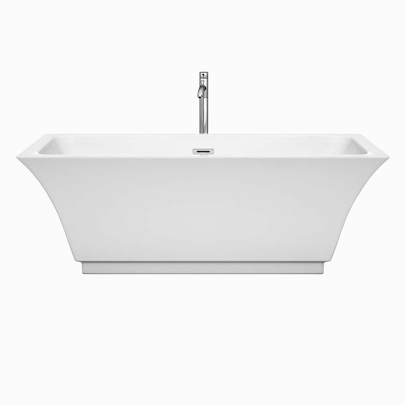 Galina 67 Inch Freestanding Bathtub in White - 17