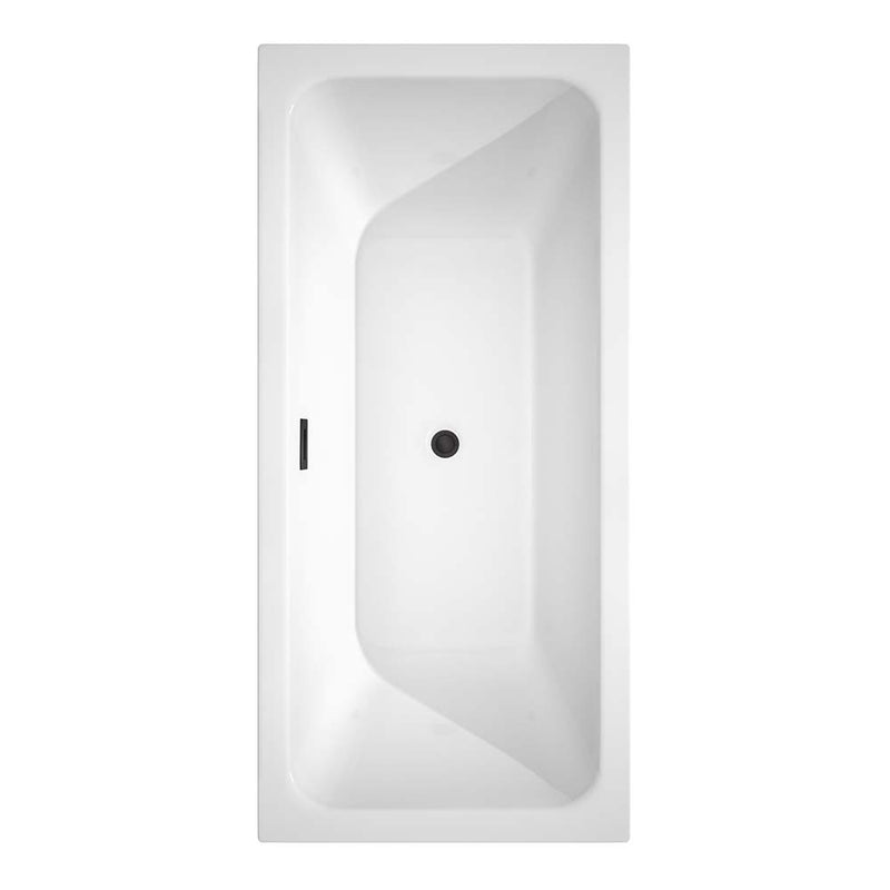 Galina 67 Inch Freestanding Bathtub in White - 3