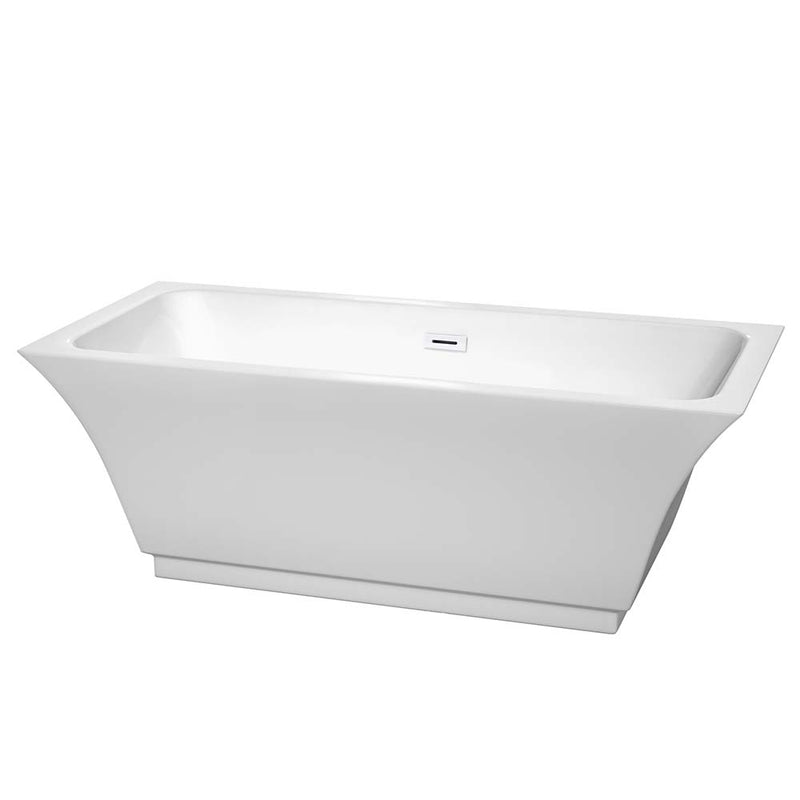 Galina 67 Inch Freestanding Bathtub in White - 11
