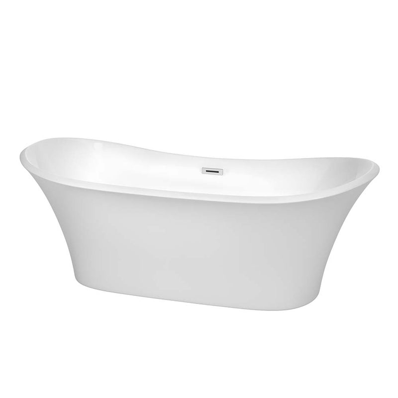 Bolera 71 Inch Freestanding Bathtub in White - 6