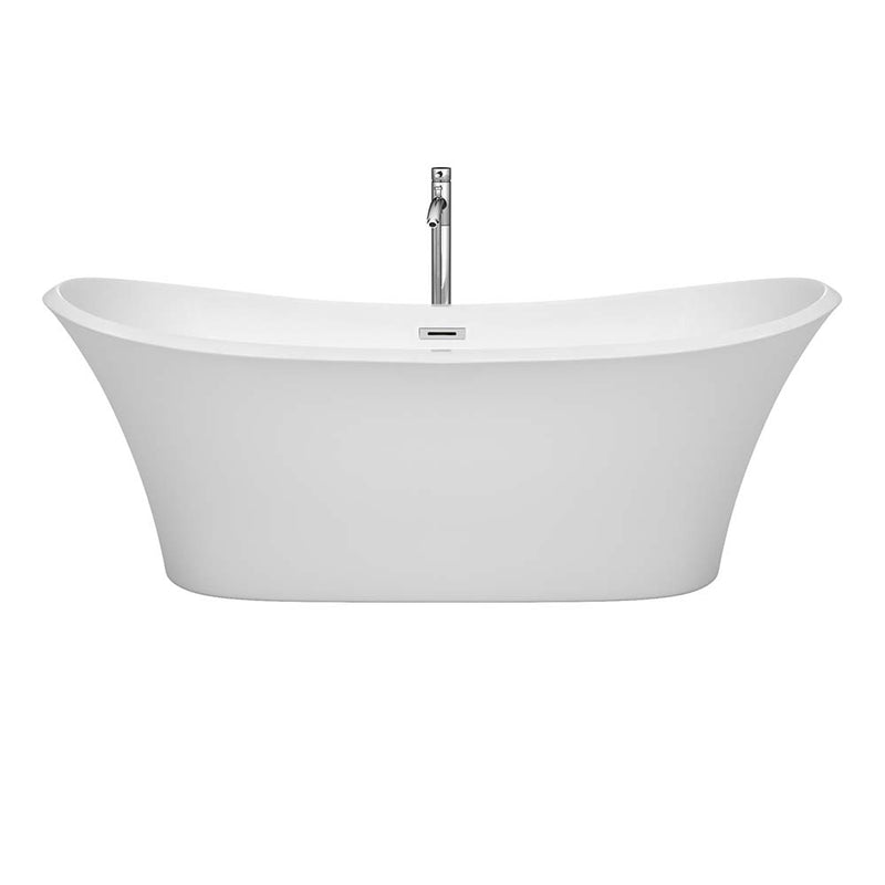 Bolera 71 Inch Freestanding Bathtub in White - 17