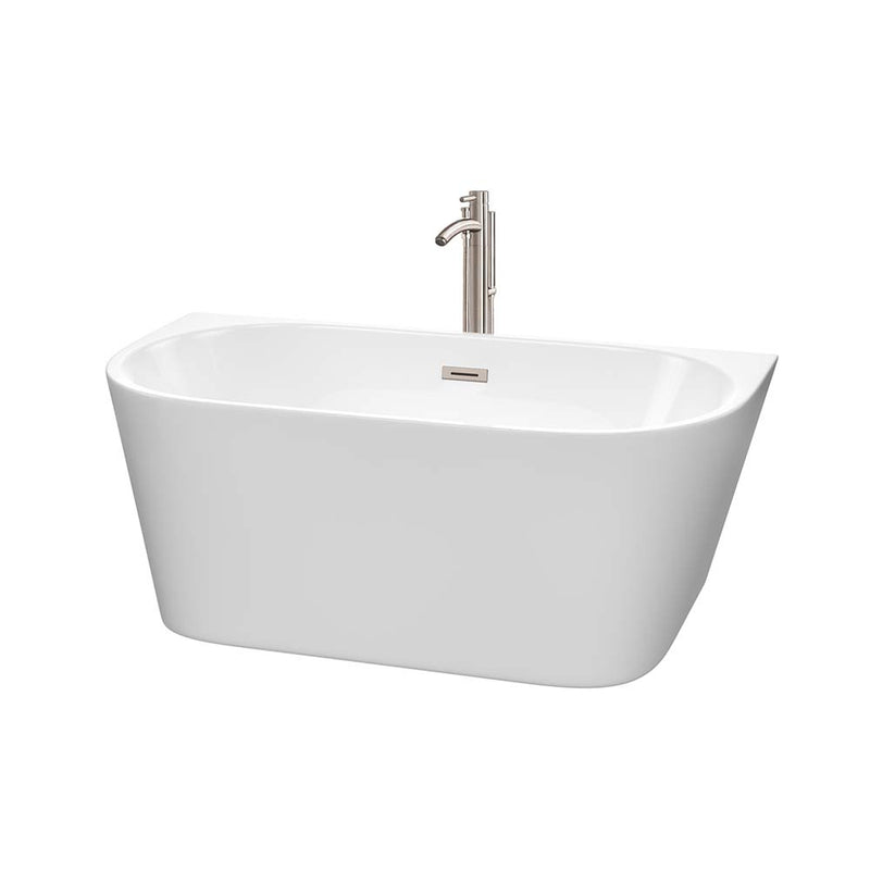 Callie 59 Inch Freestanding Bathtub in White - 21