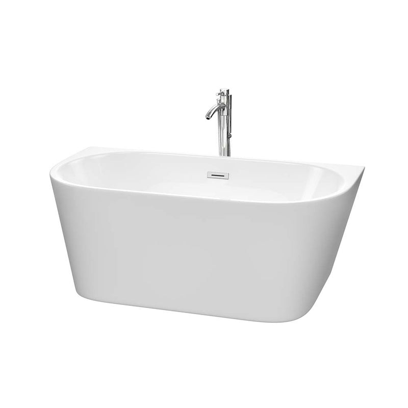 Callie 59 Inch Freestanding Bathtub in White - 27