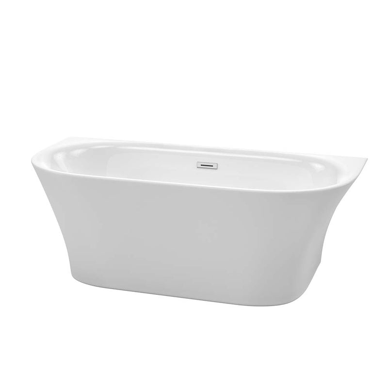 Cybill 67 Inch Freestanding Bathtub in White - 11