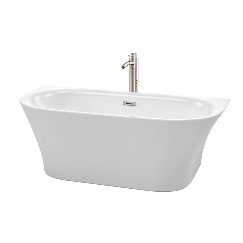 Cybill 67 Inch Freestanding Bathtub in White - 21