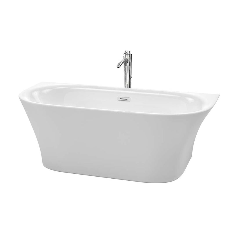 Cybill 67 Inch Freestanding Bathtub in White - 27