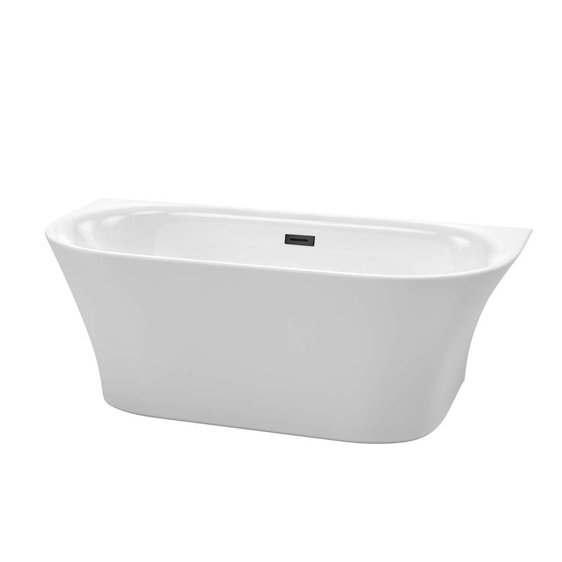 Cybill 67 Inch Freestanding Bathtub in White - 6