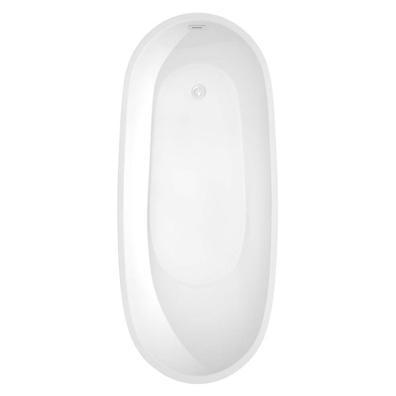 Florence 68 Inch Freestanding Bathtub in White - 8