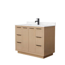 Maroni 42 Inch Single Bathroom Vanity in Light Straw - 8
