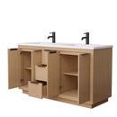 Maroni 60 Inch Double Bathroom Vanity in Light Straw - 9