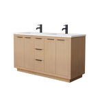 Maroni 60 Inch Double Bathroom Vanity in Light Straw - 8
