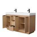 Maroni 60 Inch Double Bathroom Vanity in Light Straw - 15