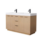 Maroni 60 Inch Double Bathroom Vanity in Light Straw - 14