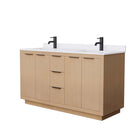 Maroni 60 Inch Double Bathroom Vanity in Light Straw - 32