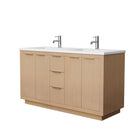 Maroni 60 Inch Double Bathroom Vanity in Light Straw - 5