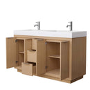 Maroni 60 Inch Double Bathroom Vanity in Light Straw - 12
