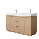 Maroni 60 Inch Double Bathroom Vanity in Light Straw - 11