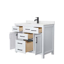 Beckett 42 Inch Single Bathroom Vanity in White - 8