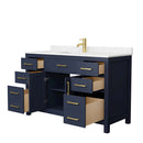 Beckett 54 Inch Single Bathroom Vanity in Dark Blue - 2